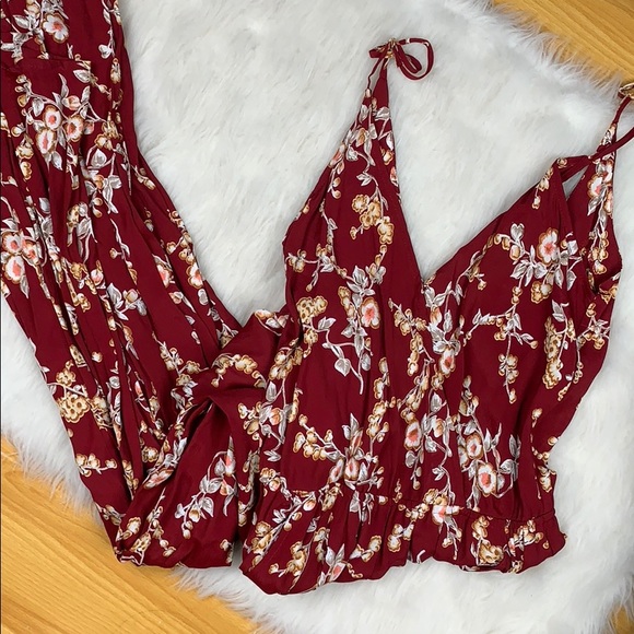 Flynn Skye red floral wide-leg jumpsuit - Picture 7 of 7